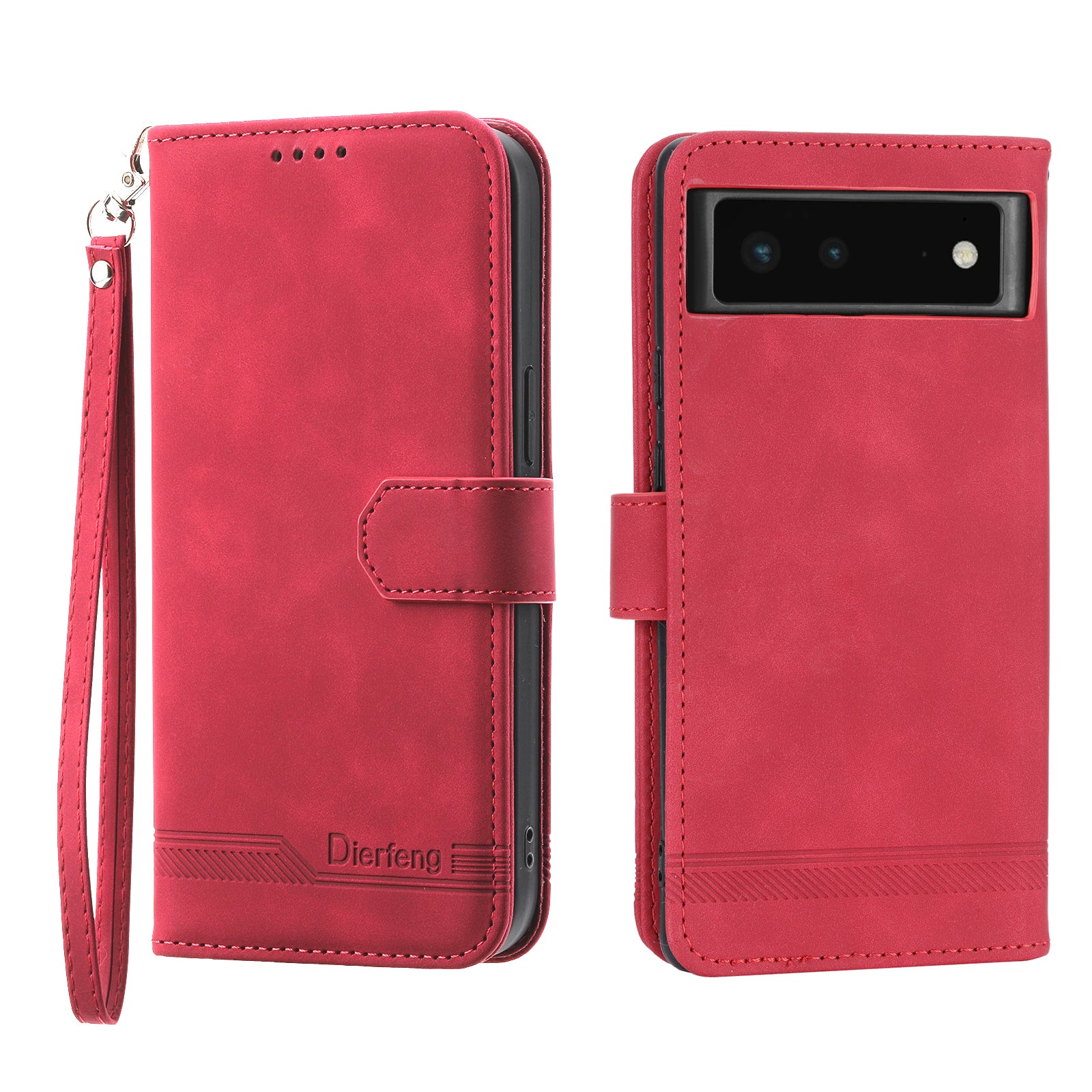 DIERFENG DF-03 Anti-scratch Leather Phone Case for Google Pixel 6 Lines Imprinted Anti-shock Flip Cell Phone Cover Stand Wallet DIERFENG DF-03 Anti-scratch Leather Phone Case for Google Pixel 6 Lines Imprinted Anti-shock Flip Cell Phone Cover Stand Wallet